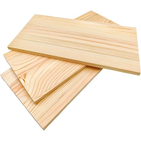 Lot de 3 planches de bois rectangulaires en bois brut pour travaux manuels, 30 x 15 x 1 cm, blocs de bois vierges pour sculpter, peindre et brûler (1/5)