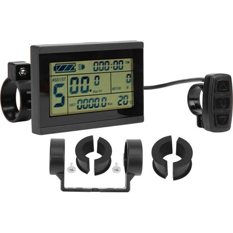 Compteur LCD KTLCD3U pour conversion vélo, écran horizontal noir et blanc, étanche avec connecteur