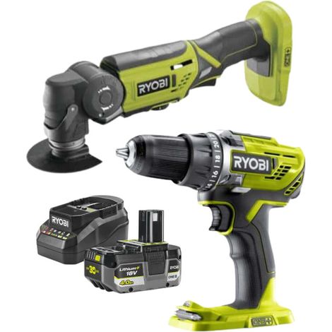 Pack Perceuse-visseuse et Outil multifonction RYOBI 18V One+ - Batterie 4,0Ah et chargeur (1/5)