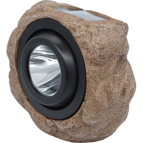 Lumière solaire extérieure en résine, projecteur LED pierre étanche pour jardin paysager, allumage automatique la nuit, double source lumineuse (1/5)