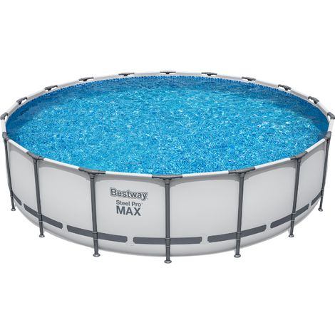 Bestway – Piscine hors sol ronde 549x122cm – Structure en acier résistant à la corrosion – Capacité 23062L – Montage rapide sans outils