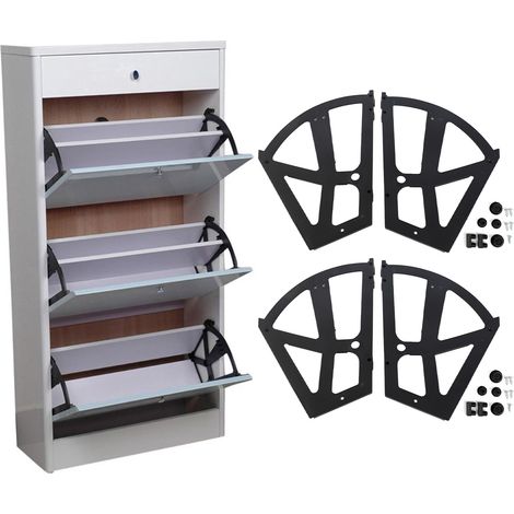 Ensemble de 4 systèmes de racks pivotants pour chaussures ABS, 26x20cm, avec accessoires pour armoire/rangement optimisation de capacité (1/5)