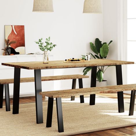 Table à manger Table à dîner 150x90x75 cm bois d'acacia solide 57685 (1/5)