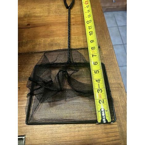Épuisette d'aquarium, filet en nylon et fil d'acier PVC noir avec poignée (1/5)