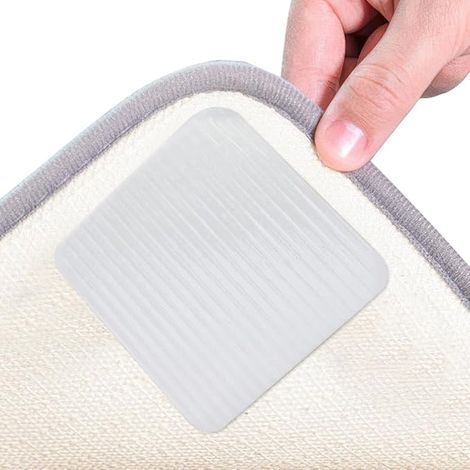 White Non-Slip Rug Set, 10 x 10 cm Rug Grippers (1/5)