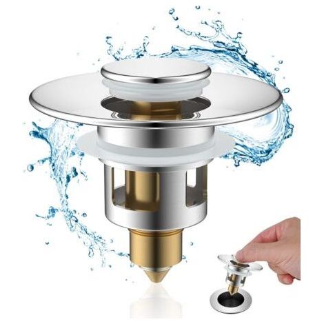 Universeller Pop-Up-Abflussstopfen für Waschbecken, Küchenspülen (25–46 mm), Abflusssieb gegen Verstopfungen und Gerüche, Haarfilter für Abflusslöcher (1/5)