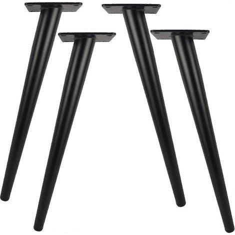 Lot de 4 pieds de table en métal de 30 cm de long pour meubles modernes : commode, armoire, bureau, chaise, pouf. Supporte jusqu'à 800 kg. (1/4)