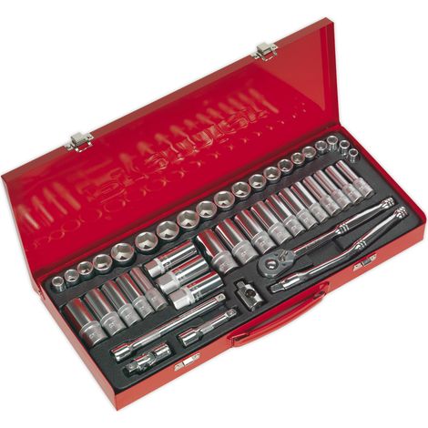 Sealey Premier Metric/Imperial Socket Set 3/8""Sq Drive 45pc AK692