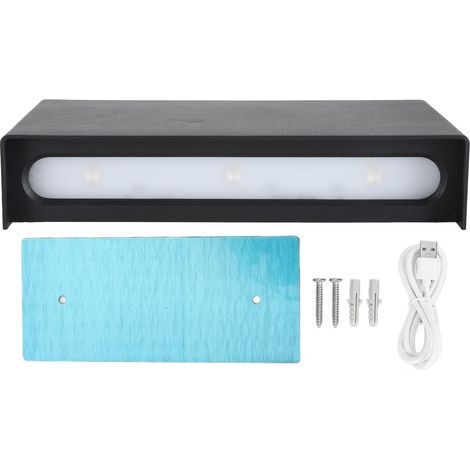 Kabellose RGB-LED-Wandleuchte mit einstellbarer Helligkeit, batteriebetrieben, wiederaufladbar, magnetisch, zur Montage oben und unten geeignet, für Treppenhaus, Flur, Schlafzimmer, schwarz (1/5)