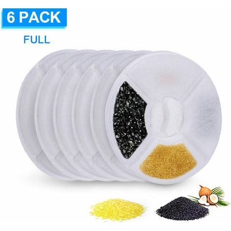 Fontaine Cat Filtres A Eau Filtres De Remplacement Pour Fleur Fontaine Chat Fontaine D'Eau Distributeur D'Eau 6Pcs - (1/5)