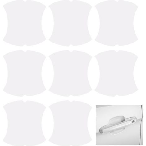 Lot de 10 films de protection universels pour poignée de porte de voiture - Film de protection anti-rayures transparent (1/4)