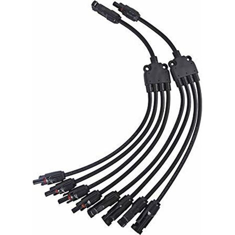 4 connecteurs de panneau solaire en Y Connecteur mâle et femelle Câble d'extension PV (1/4)