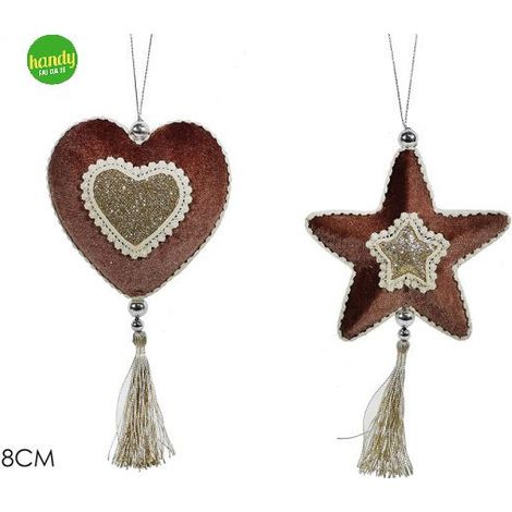 Appendino stella o cuore general trade rosso e oro con pendente (1pz)