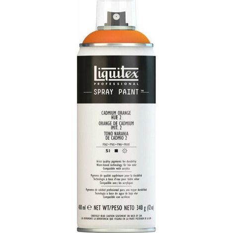 Peinture Acrylique en Aérosol - LIQUITEX - Orange de Cadmium N° 2 - 400 ml - Séchage Rapide - Haute Qualité (1/2)
