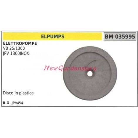 Disque en plastique ELPUMPS électropompe VB 25/1300 JPV 1300INOX 035955
