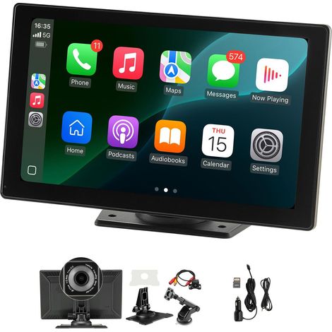 Autoradio sans fil, écran tactile HD 228,6 mm avec Apple CarPlay et Android Auto, caméras avant et arrière, commande vocale, Mirror Link, Bluetooth, navigation GPS. (1/5)