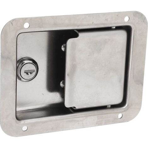 Cerradura de acero para caja de herramientas Bnineteenteam, cerradura de acero inoxidable con 2 llaves para remolque, camión y autocaravana. (1/4)