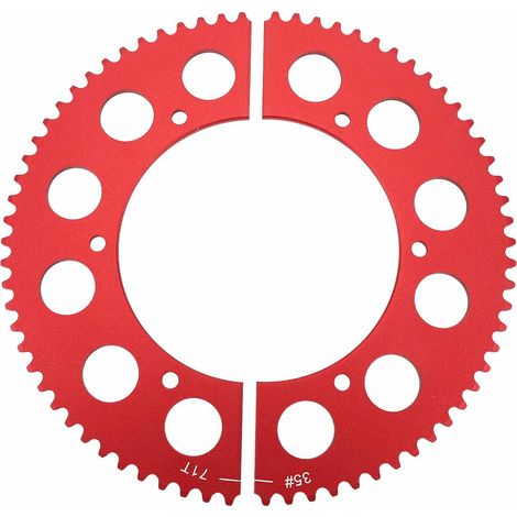 Pignone scomponibile con 35 catene e 71 denti, realizzato in lega di alluminio leggera a basso attrito per CT200U BT200X CT100U. (1/4)