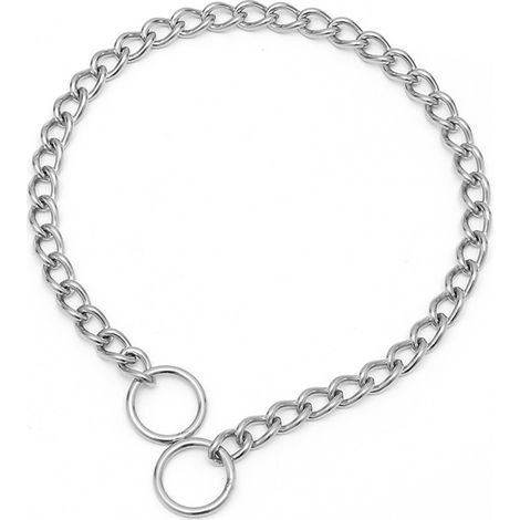 Hundeerziehungshalsband aus Edelstahl mit Doppelring, 2,5 mm x 50 cm