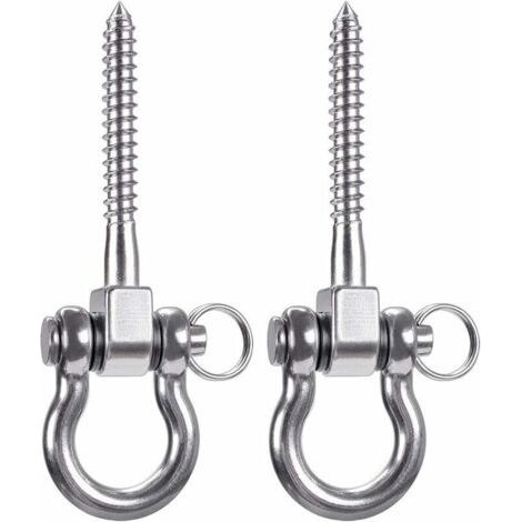 BUNTHAUS PA 2 Pièces Crochet de Plafond 900KG Acier Inoxydable 304 Kit Suspension pour Hamac Entraîneur Chaise Lampe (1/4)
