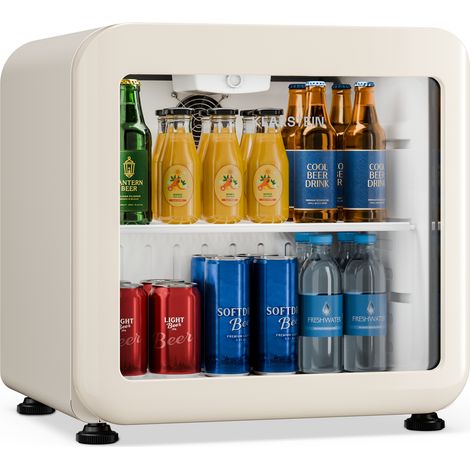 Klarstein Audrey Evo Réfrigérateur à boissons 45 L - Réfrigérateur à boissons avec porte vitrée, éclairage LED, température réglable de 0 à 10 °C, fonctionnement silencieux (1/5)