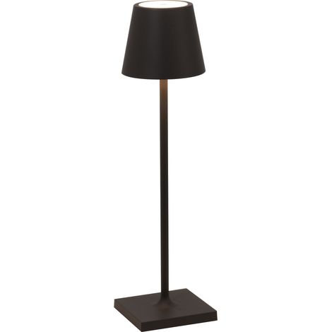 Lampada a led da tavolo Poldina Pro Micro Nero ricaricabile e dimmerabile con batteria fino a 12 ore