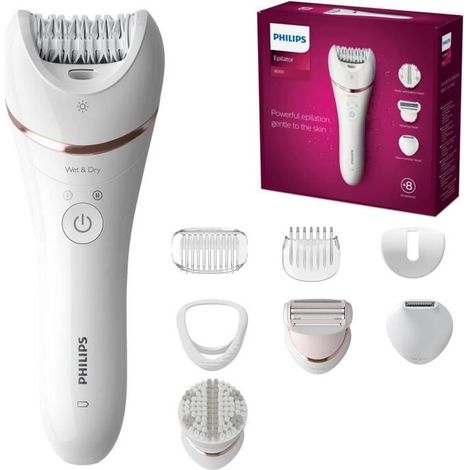 Philips Séries 8000 — Épilateur jambes et corps 100% étanche, tête extra-large
