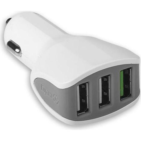 Celly CC3USBTURBOWH chargeur d'appareils mobiles Smartphone, Tablette Blanc Allume-cigare Auto