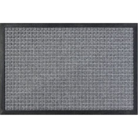 Paillasson d'entrée, paillasson ultra absorbant, anti-humidité, résistant aux taches et à la décoloration, gris, 29 x 17 po (1/4)