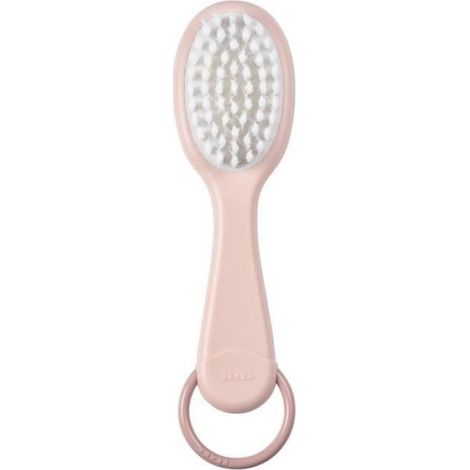 BÉABA, Peigne + brosse à cheveux, bébé/enfant, Système de rangement du peigne intégré au dos de la brosse, Old Pink (1/4)