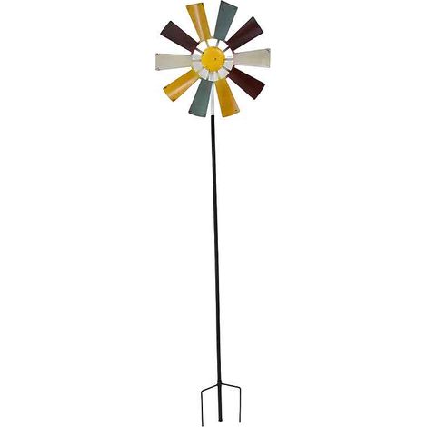 Moulin à vent coloré fer 45x35x180cm