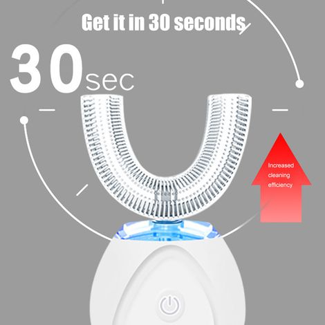 Brosse à dents électrique sonique automatique à 360 degrés, brosse à dents ultrasonique en forme de U, dentifrice pour le nettoyage des dents (1/5)