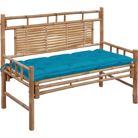 vidaXL Panchina da Giardino con Cuscino 120 cm in Bambù