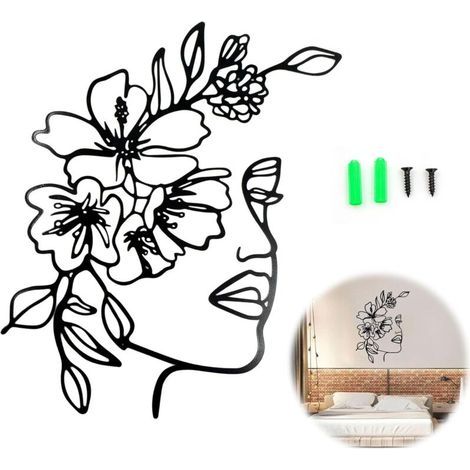Lntyq Dessin Femme Arts Muraux Minimalistes - 30x40Cm Corps FéMinin Seule Ligne, Femelle Line Wall Art Mural, Salon DéCoration Murale Tableaux Modernes, Fer Salle Bains Galerie Cuisine Bureau DéCor (N (1/5)