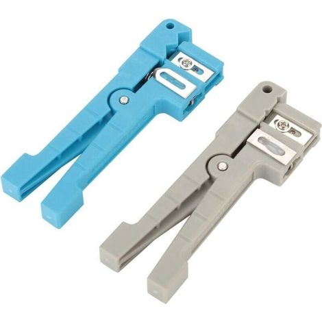 Outil de Coupe de Dénudage de Câble Coaxial de Dénudeur de Gaine de Fibre Optique (45-162 + 45-163) Bleu + Gris (1/5)