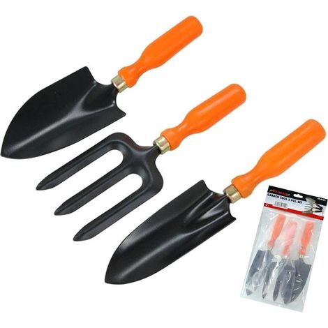Neilsen 3pc Garden Hand Tool Gardening Kit Trowel Rake Hoe Shovel Set