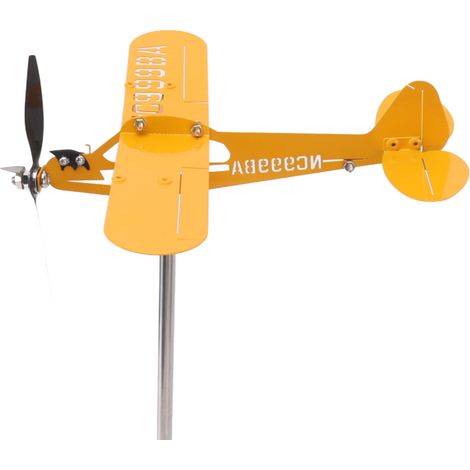 Girouette avion Piper J3 Cub 3D en métal, grand format, pour toit extérieur, indicateur de direction du vent, décoration de jardin. (1/5)