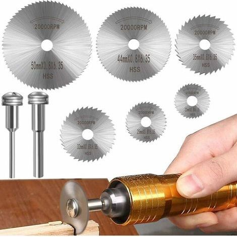 CHOYCLIT Lot de 6 lames de scie rotative pour scie à disque en acier avec mandrin de 1/8\ (1/5)