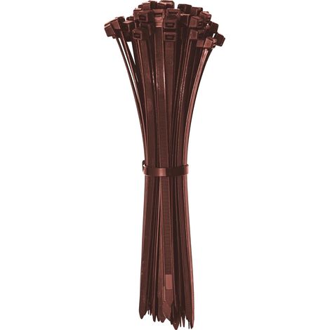 ERKO Fascette plastica marrone 150 x 2,5 mm 100 pezzi piccolo, breve, di cablaggio professionali, Resistente allatemperature, forte, Per il giardino, la casa, il garage, l'ufficio (1/5)