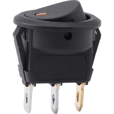 Interrupteur à Bascule DC 12V Commutateur de Contrôle On/Off Bouton Marche/Arrêt Rond avec LED Lumière Voyant Orange pour Camion Voiture Bateau