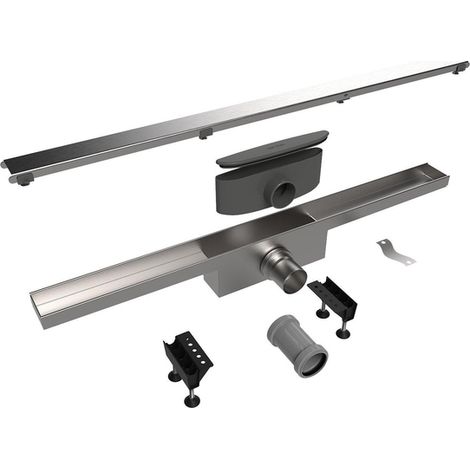 Easy Drain Compact Zero caniveau de douche plaque simple avec sortie latérale 6x70cm 50mm inox