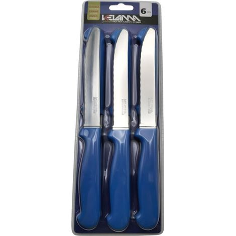 Set de 6 couteaux de table Kelama deluxe bleu