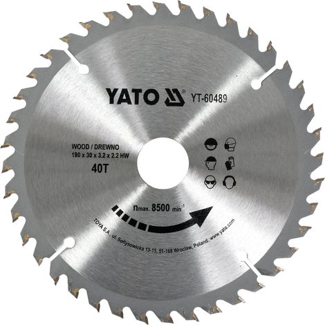 Hartmetall Sägeblatt 190x30mm 40Z
