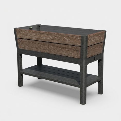 KETER FIORIERA ESTERNO DECO EFFETTO NOCE CAPACITÀ 120L 113X47,5X79,8H CM (05059) (1/2)