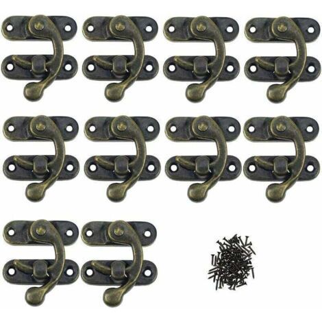 Album Closure Scrapbooking 12 Pack Clasp Latches Solid Metal Hinges for Small Antique Wooden Boxes Buckles for Jewelry Boxes Aesthetic Closures (1/4)