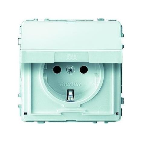 Merten Steckdose 1-fach polarweiß glänzend UP mit BS AQUADESIGN MEG2310-7219 Klappdeckel IP44 (1/5)