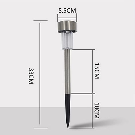 Lampe de nuit solaire d'extérieur pour pelouse, encastrable, petit modèle (1/2)