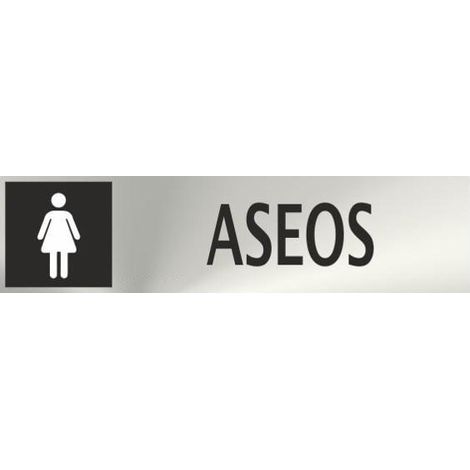 Señal informativa Aseos Femeninos de Acero Inoxidable Adhesivo 50x200mm SEKURECO (1/2)