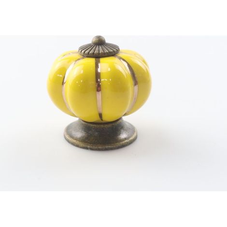 Maniglie in ceramica per cassetti, pomelli a forma di zucca per cassetti e armadietti da cucina (Oro) (1/5)
