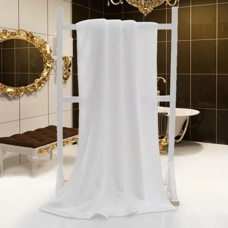 Serviette de bain,Serviettes de bain blanches 100 coton,200 x 100% CM,douces et absorbantes,de qualité supérieure- 70x140cm 600g